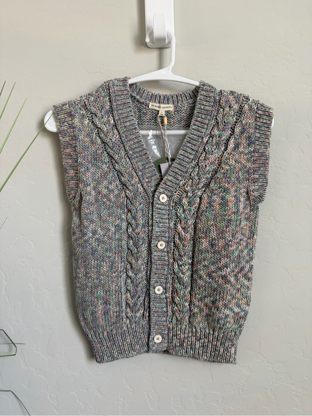 The Sunday Collective Cable Knit Sweater Vest Size 6-7Y NWT
